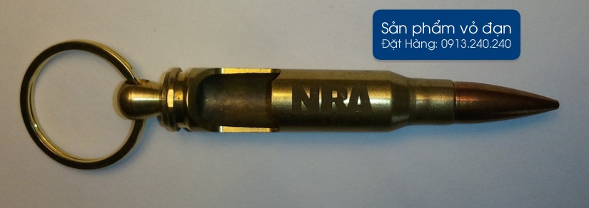 Sản phẩm móc khóa khui bia - bật bia làm từ vỏ đạn M30 trên thân có khắc laser chìm
